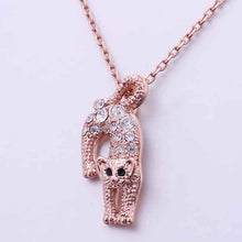 18k gold plated statement necklace Crystal Leopard kolye sport239 ELY