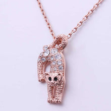 18k gold plated statement necklace Crystal Leopard kolye sport239 ELY