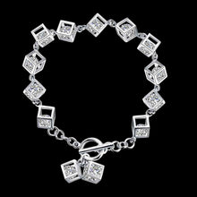 925 silver jewelry charm bracelet White box stone pulseira masculina joias STVH 7 ELY