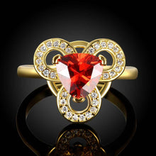 Lovely 18K Gold Plated wedding ring Crystal Triangle Round ring men charms16 ELY