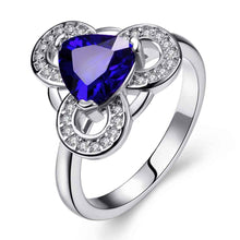 Lovely 18K Gold Plated wedding ring Crystal Triangle Round ring men charms16 ELY