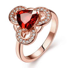 Lovely 18K Gold Plated wedding ring Crystal Triangle Round ring men charms16 ELY