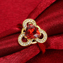 Lovely 18K Gold Plated wedding ring Crystal Triangle Round ring men charms16 ELY