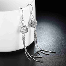 Lovely 925 sterling silver earings Rose Stone drop cuff Costume Jewellery 332 ELY