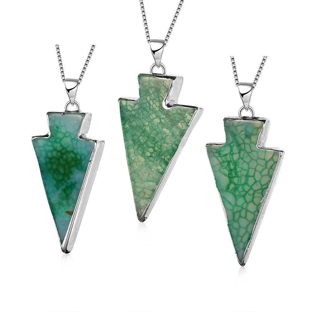 Lovely gold plated multicolor stone pendant necklace Sharp triangle big necklace horloge297 ELY