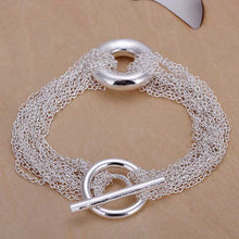Lovely silver bracelets & bangles Multi-line three circles pulseira Hand Madeball HBH 44 ELY