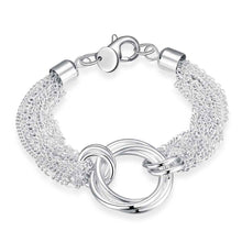 Lovely silver bracelets & bangles Multi-line three circles pulseira Hand Madeball HBH 44 ELY