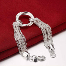 Lovely silver bracelets & bangles Multi-line three circles pulseira Hand Madeball HBH 44 ELY