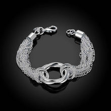 Lovely silver bracelets & bangles Multi-line three circles pulseira Hand Madeball HBH 44 ELY