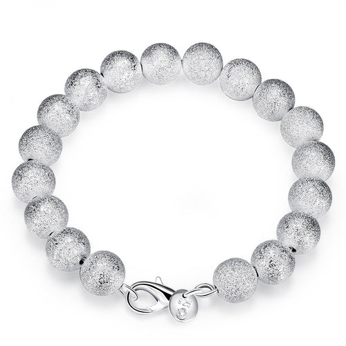 Lovely silver bracelets 8M Sand Bead pulsera bijouterie HBH 3 ELY