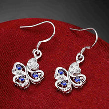 Lovely silver earrings Four Rhinestone drop cuff bijouterie 244 ELY