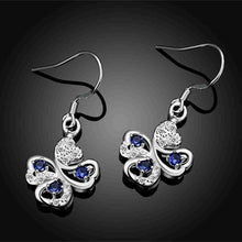 Lovely silver earrings Four Rhinestone drop cuff bijouterie 244 ELY