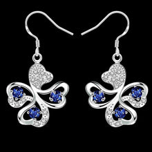 Lovely silver earrings Four Rhinestone drop cuff bijouterie 244 ELY