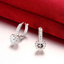 Lovely silver earrings Heart-shaped clip pendientes bear wedding jewelry 734 ELY