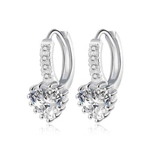 Lovely silver earrings Heart-shaped clip pendientes bear wedding jewelry 734 ELY