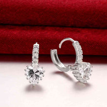 Lovely silver earrings Heart-shaped clip pendientes bear wedding jewelry 734 ELY