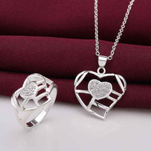 Lovely silver jewelry sets heart hollow heart R+E+N Sets margarida 3 ELY