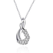 Lovely silver necklace Twisted crystal perfume women love 83 ELY