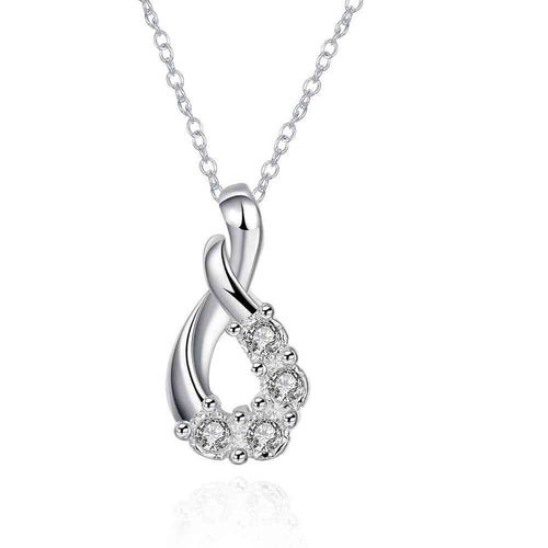 Lovely silver necklace Twisted crystal perfume women love 83 ELY