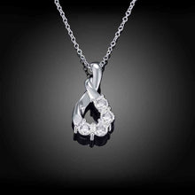 Lovely silver necklace Twisted crystal perfume women love 83 ELY