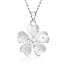 Lovely silver necklace men Four flowers collier femme bijouterie 738 ELY