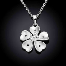 Lovely silver necklace men Four flowers collier femme bijouterie 738 ELY