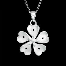 Lovely silver necklace men Four flowers collier femme bijouterie 738 ELY