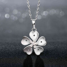 Lovely silver necklace men Four flowers collier femme bijouterie 738 ELY