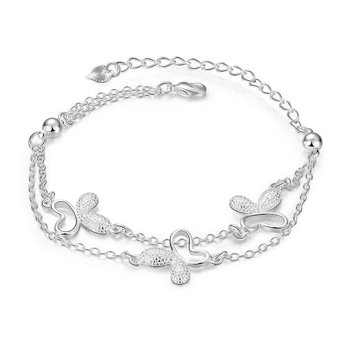 Lovely silver plated bracelet butterfly pulseiras jewelry4 9 ELY