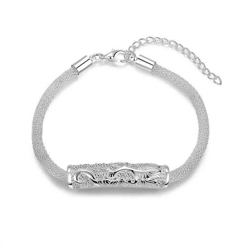 Lovely silver plated bracelets bangles Stone lotus bracelete love46 ELY