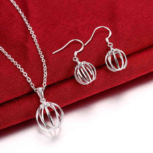 Lovely silver plated jewelry sets Straight Lantern necklace + earrings Sets men jewelry 71 ELY