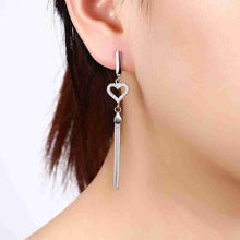 925 Sterling Silver clip on earrings Hanging Heart clip cuff bijouterie 338 ELY