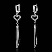 925 Sterling Silver clip on earrings Hanging Heart clip cuff bijouterie 338 ELY