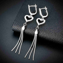 925 Sterling Silver clip on earrings Hanging Heart clip cuff bijouterie 338 ELY