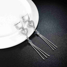 925 Sterling Silver clip on earrings Hanging Heart clip cuff bijouterie 338 ELY