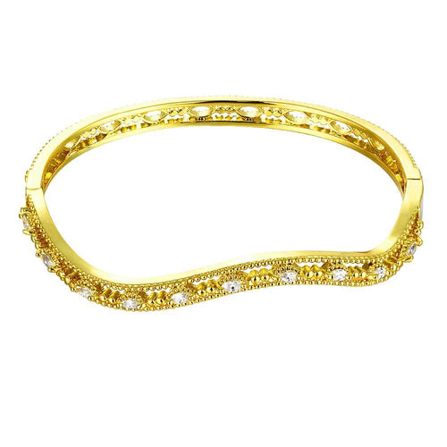 18K Gold Plating friendship bangle A flat line women bracelet accessories HBZ 12 ELY