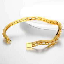 18K Gold Plating friendship bangle A flat line women bracelet accessories HBZ 12 ELY