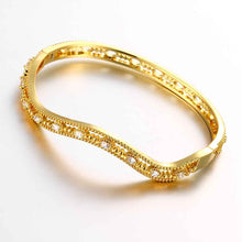 18K Gold Plating friendship bangle A flat line women bracelet accessories HBZ 12 ELY