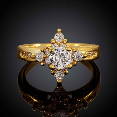 18K Gold Plating rings insets Prismatic anel feminino diy SKGR 52 ELY