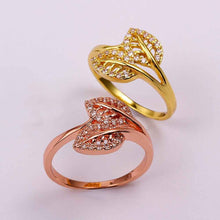 18K Gold Plated rings for men insets two leaves opal accessories SKGR 83 ELY