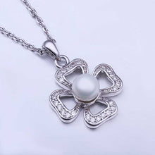 18k gold plated choker necklace white flower pear big necklace 51 ELY