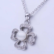 18k gold plated choker necklace white flower pear big necklace 51 ELY