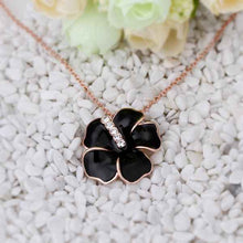 18k gold plated necklaces & pendants Black flower set crystal patek men jewelry 71 ELY