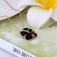 18k gold plated necklaces & pendants Black flower set crystal patek men jewelry 71 ELY