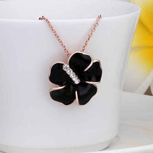 18k gold plated necklaces & pendants Black flower set crystal patek men jewelry 71 ELY