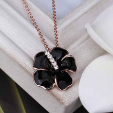 18k gold plated necklaces & pendants Black flower set crystal patek men jewelry 71 ELY