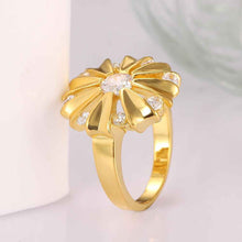 18k gold plated ring insets Chrysanthemum anel masculino joias2 6 ELY