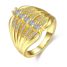 18k gold plated rings Five rows of crystal anel fine jewelry3 4 ELY