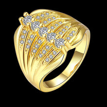 18k gold plated rings Five rows of crystal anel fine jewelry3 4 ELY