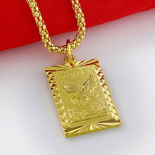 24k gold plated necklaces & pendants dragon cards vintage necklace horloge266 ELY